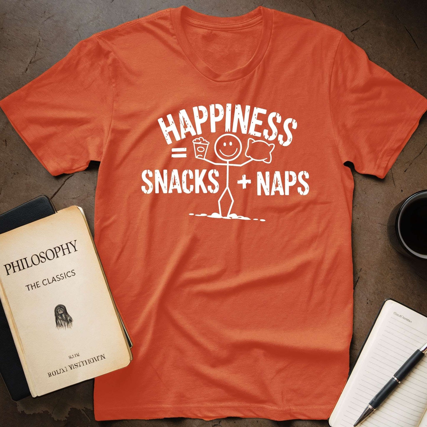 Happiness = Snacks + Naps T-Shirt