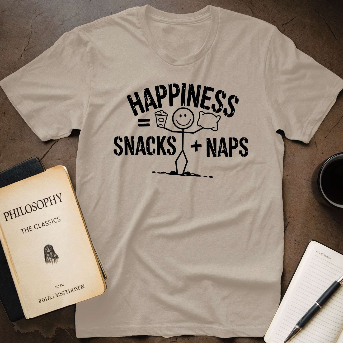 Happiness = Snacks + Naps T-Shirt