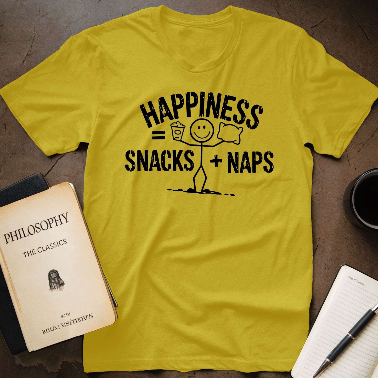 Happiness = Snacks + Naps T-Shirt