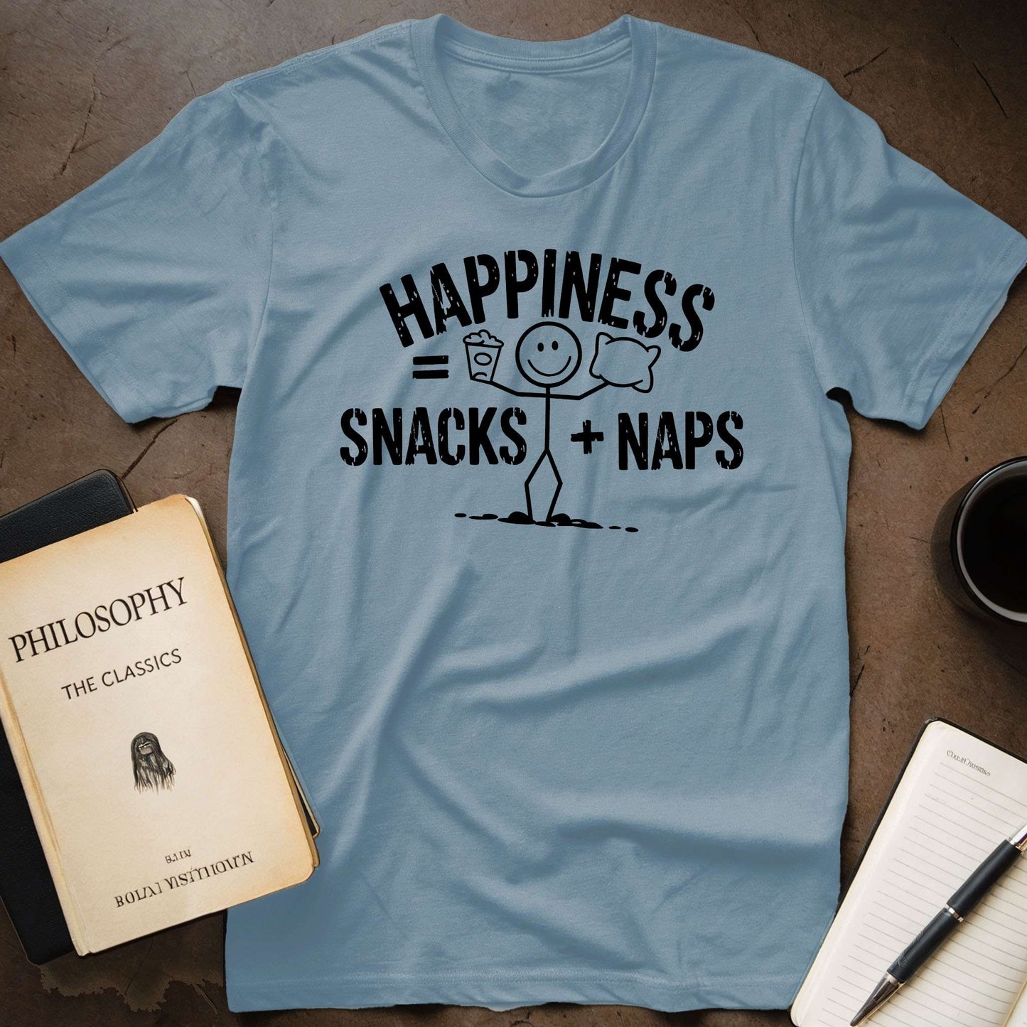 Happiness = Snacks + Naps T-Shirt